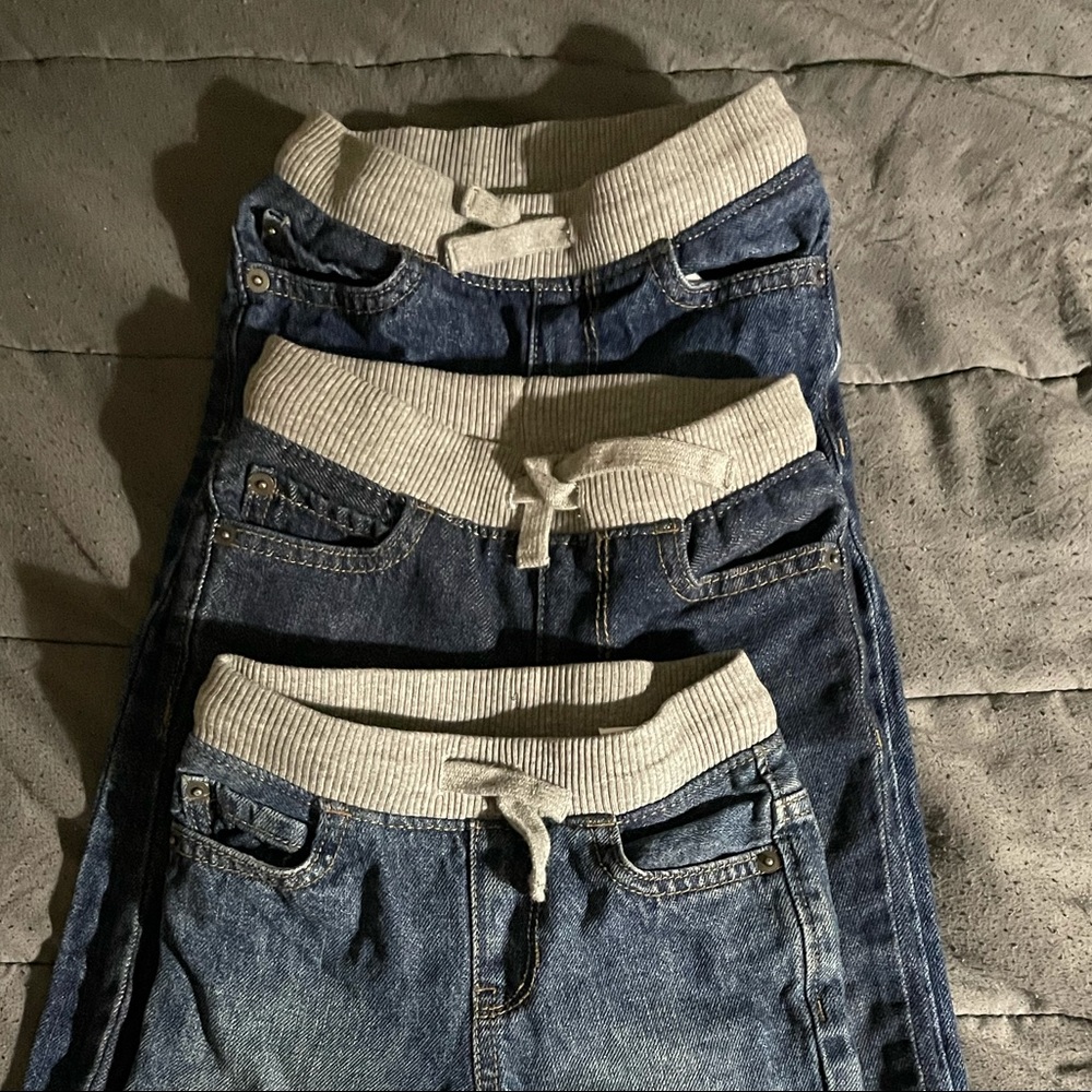 Dark wash toddler pull up jeans combo pack 12 months to 2T